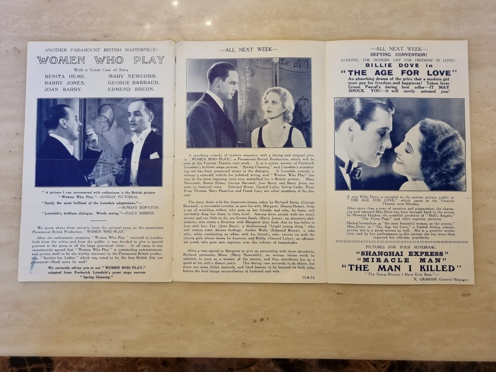 Cinema Programme Women Who Play Benita Hulme Mary Newcombe / The Age For Love, изображение 3
