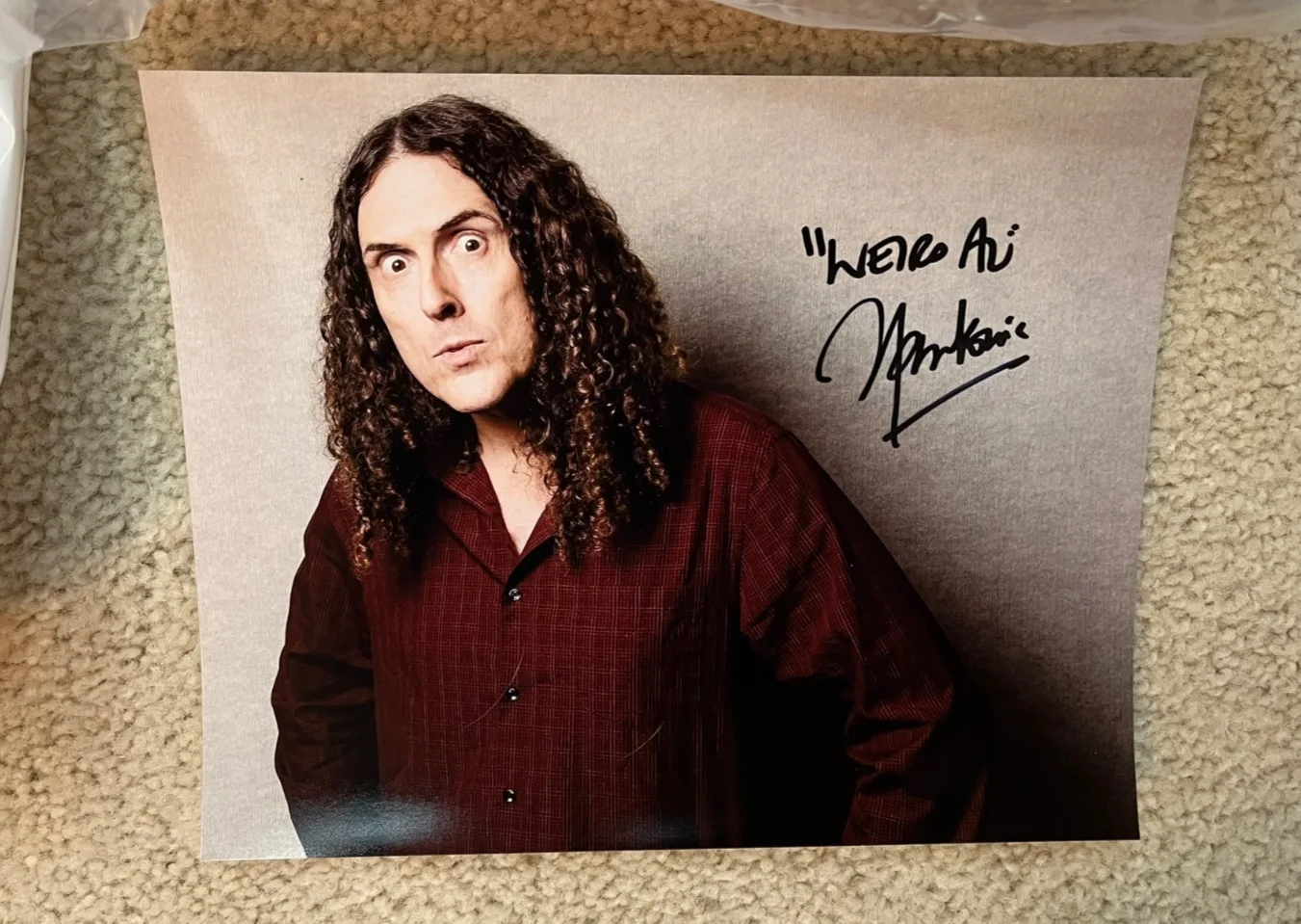 Weird Al Yankovic - VIP Tour items! SIGNED PHOTO!! blanket, poster, badge., image 2