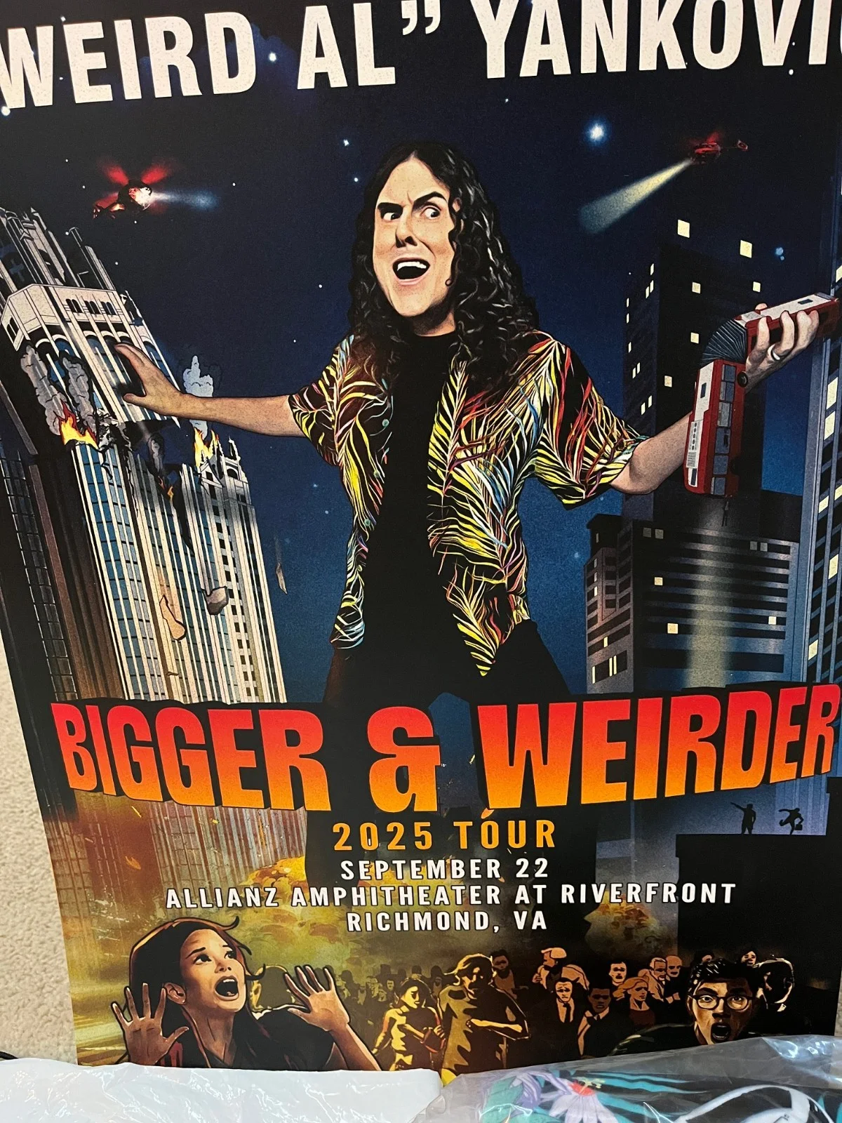 Weird Al Yankovic - VIP Tour items! SIGNED PHOTO!! blanket, poster, badge., image 4