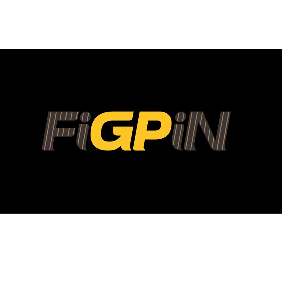 FiGPiN Brown & Yellow Strips on Black Logo Pin (L43) LE1000, image 2