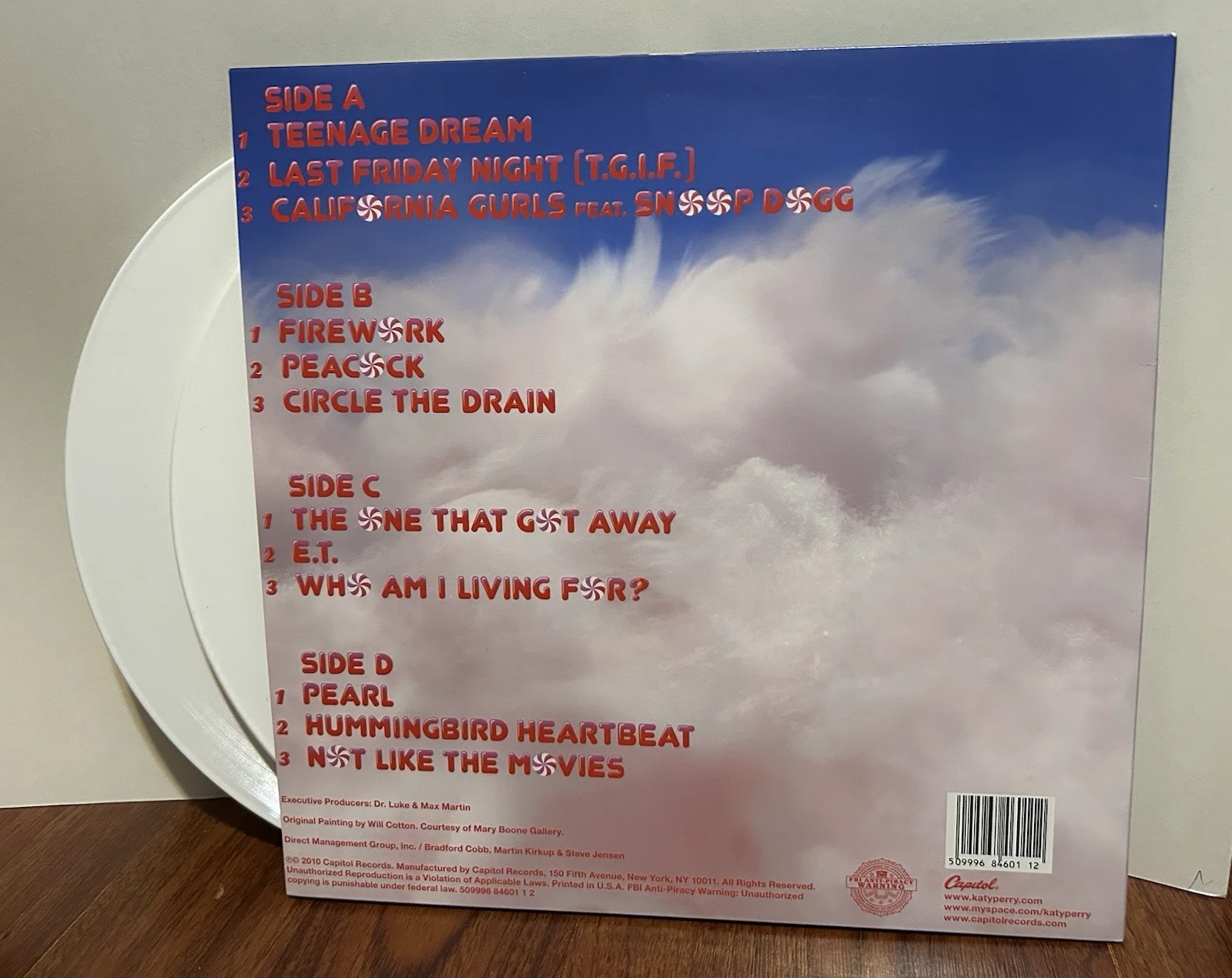KATY PERRY SIGNED TEENAGE DREAM LP WHITE COLOR VINYL ALBUM PSA/DNA PSA DNA, изображение 3