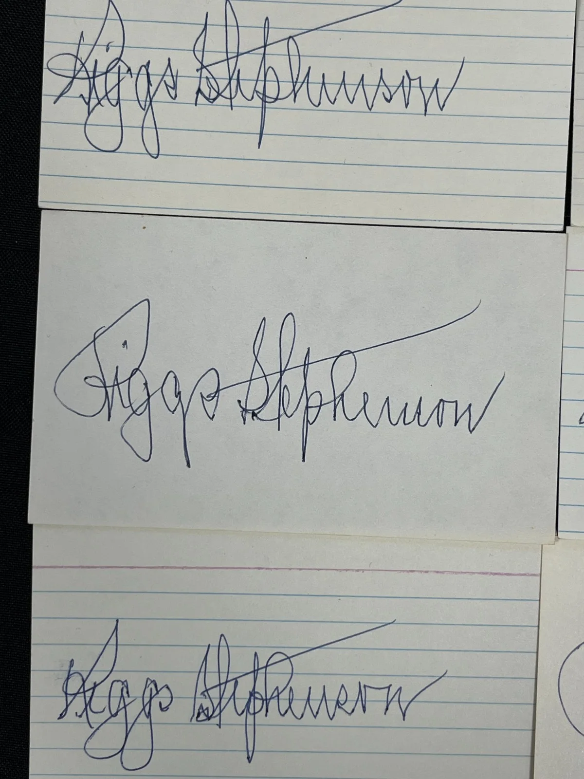 Lot Of (6) Riggs Stephenson Signed Autographed Cut Index Cards, изображение 2