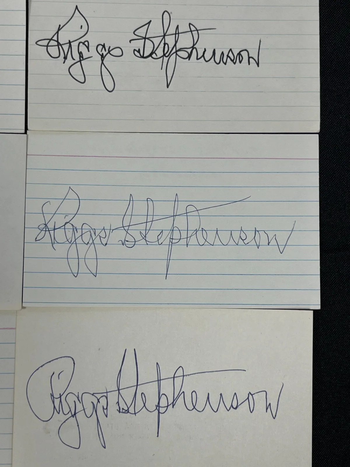 Lot Of (6) Riggs Stephenson Signed Autographed Cut Index Cards, изображение 3