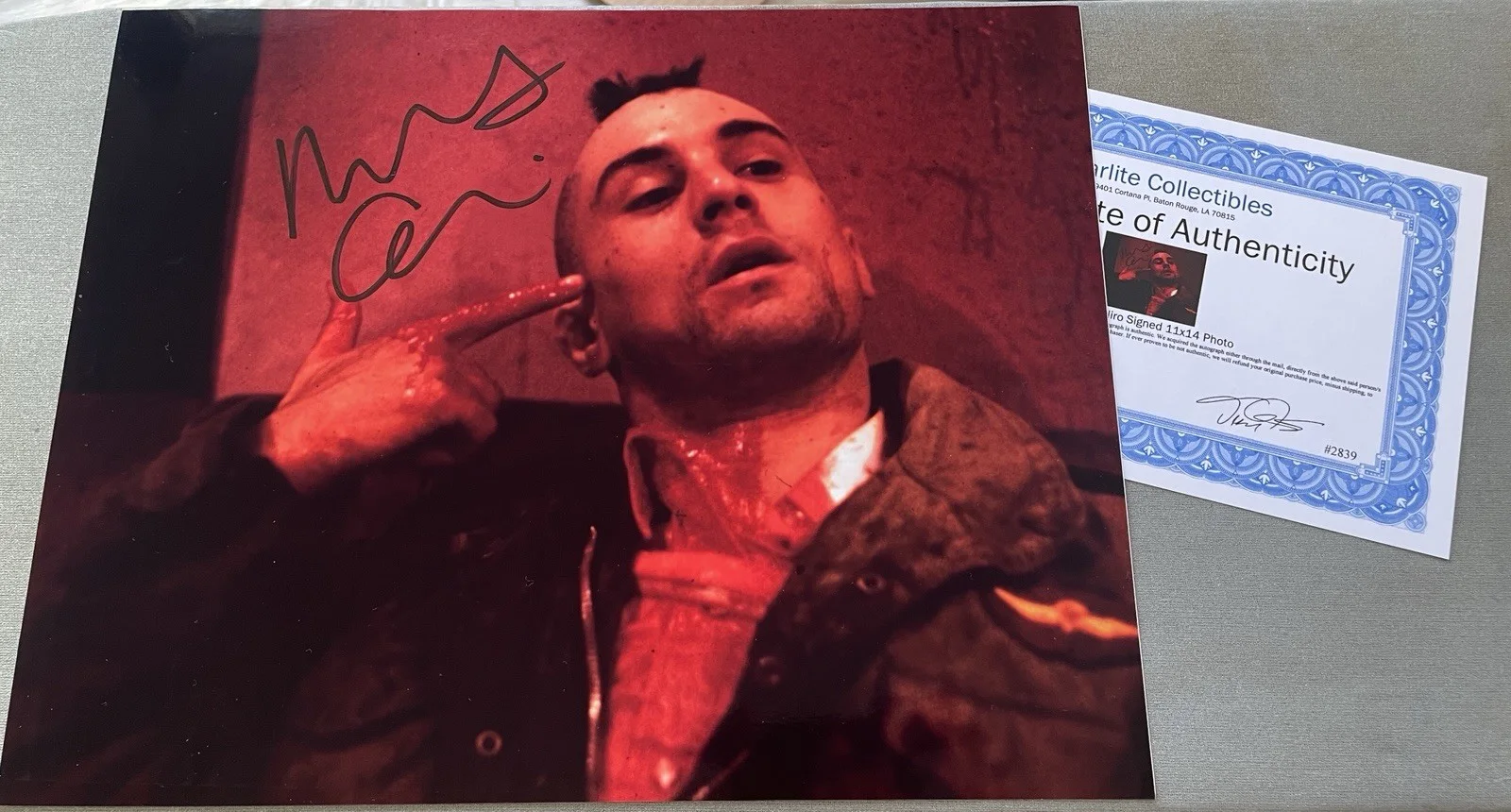 ROBERT DE NIRO SIGNED 11x14 AUTOGRAPHED TAXI DRIVER ICONIC SCENE RARE COA, изображение 2