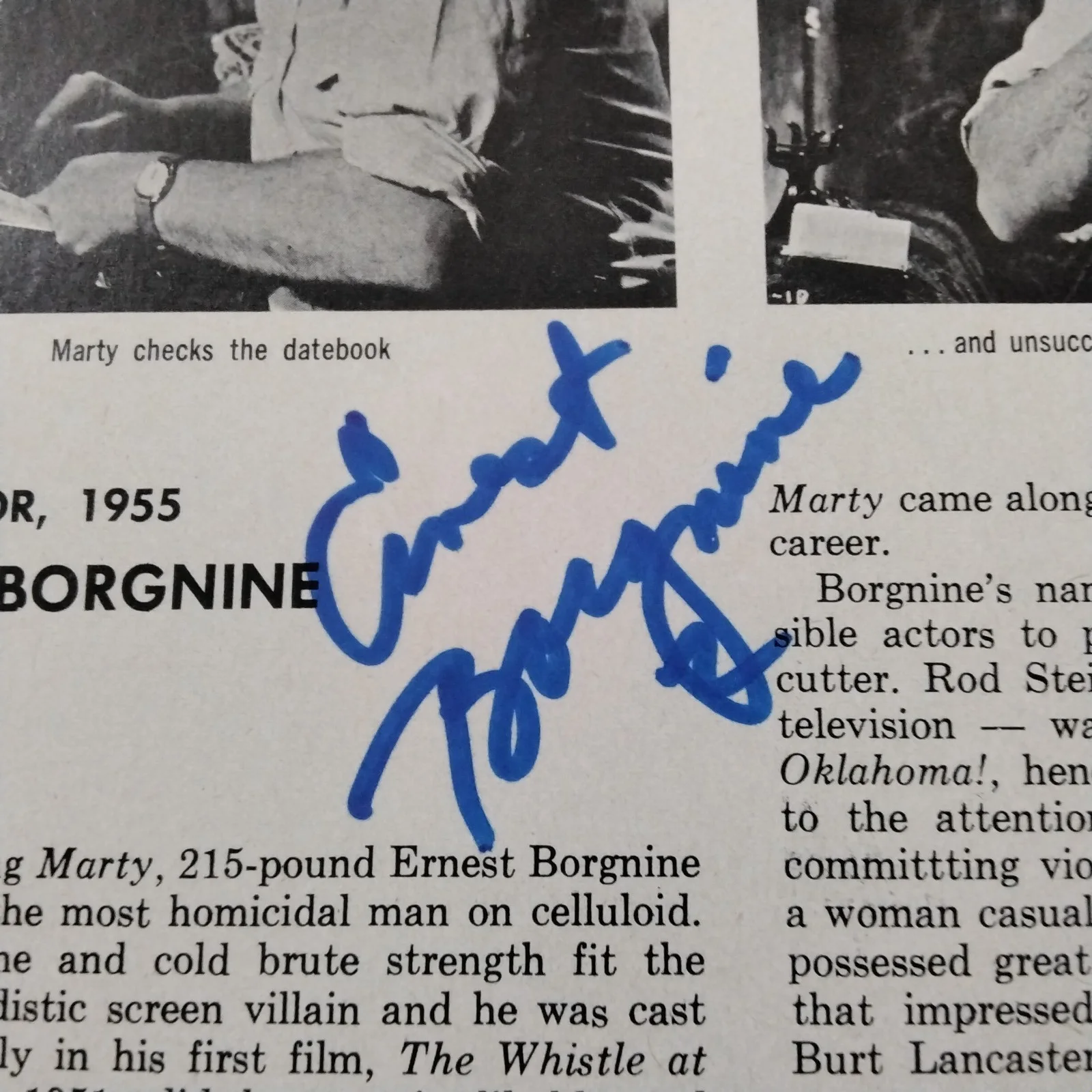 Ernest Borgnine SIGNED Book Page Movie TV Actor Poseidon Adv McHale's Navy Marty, image 4