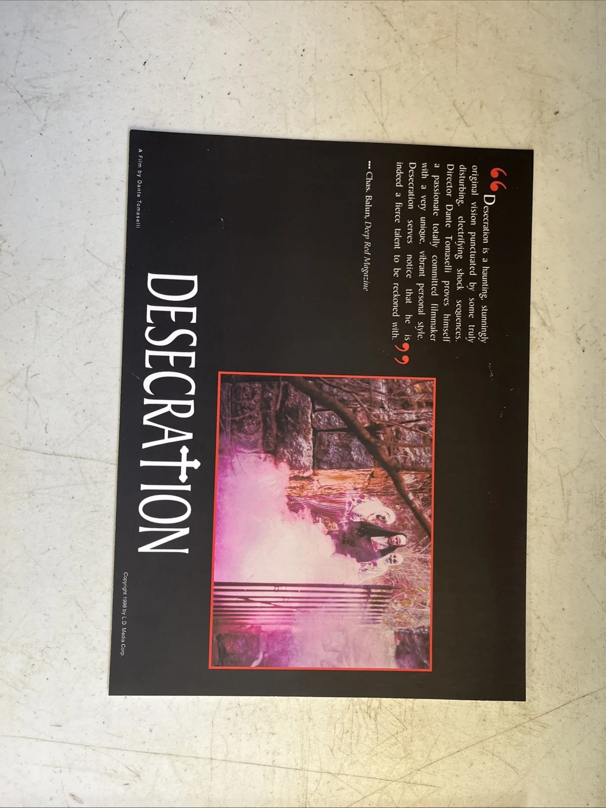 dante tomaselli DESECRATION / HORROR signed Movie PROMO CARD Lot, изображение 2