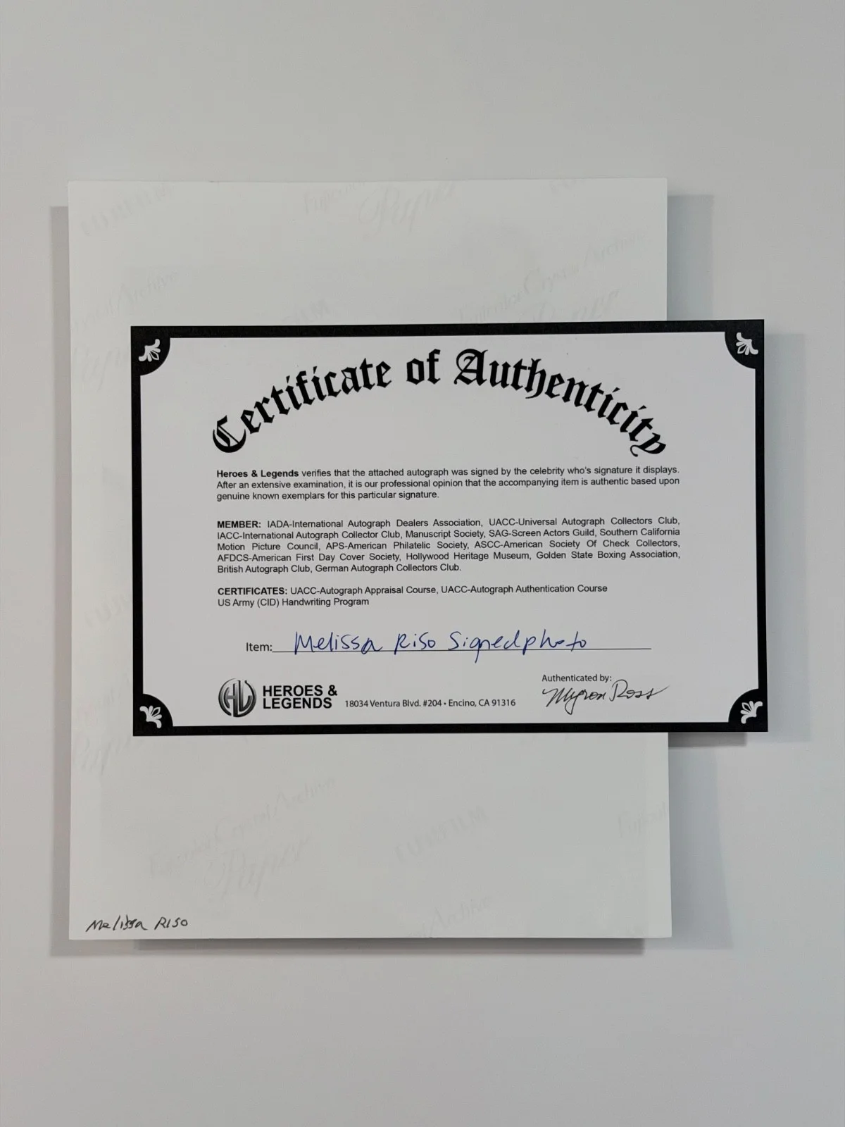 Melissa Riso — Melissa Riso Signed 8x10 Photo Autographed Glamour Aviation Pin-Up COA, изображение 3