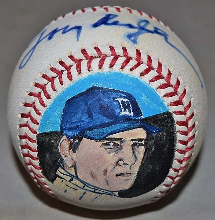 Tommy Lee Jones — Rare -TOMMY LEE JONES- JSA Signed/Autograph/Auto TY COBB Painted OML BASEBALL