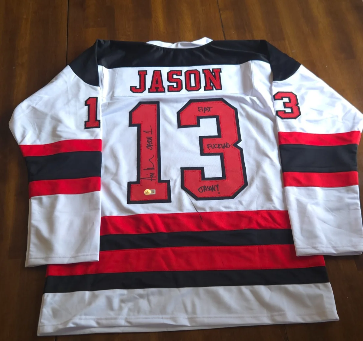 Ari Lehmen — ARI LEHMAN SIGNED JASON FRIDAY THE 13TH JERSEY JSA COA Beckett, изображение 2