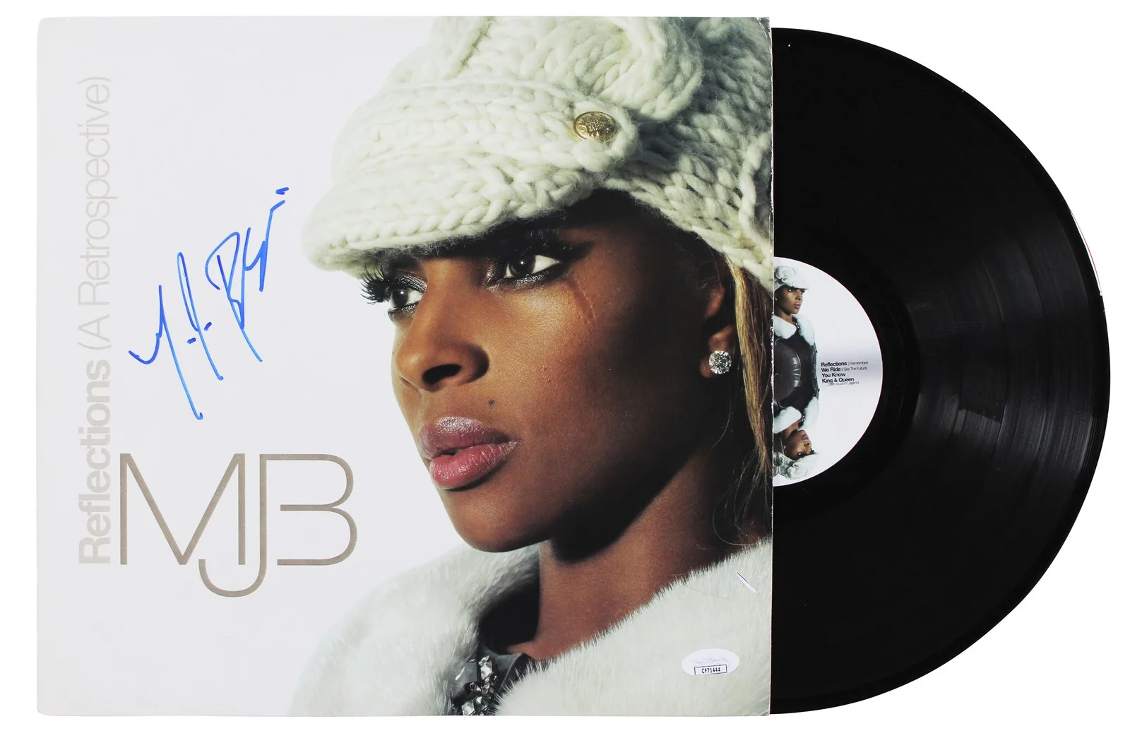 Mary J. Blige — Mary J. Blige Authentic Signed Reflections Album Cover W/ Vinyl JSA #CF71444
