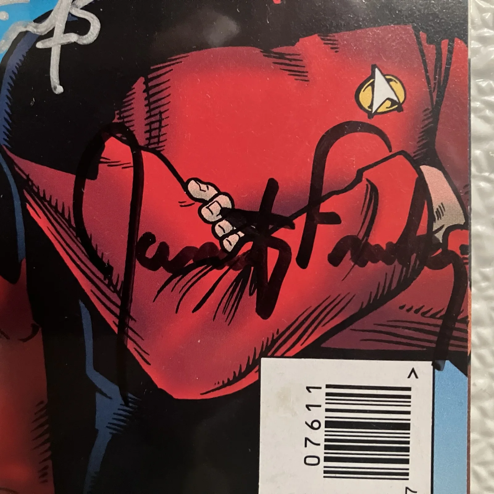 Stewart, Frakes, Dorn, McFadden, Sirtis, Spiner — Autographed Comic - ST:TNG #76 (Oct 1995) - 6 signatures!, image 4