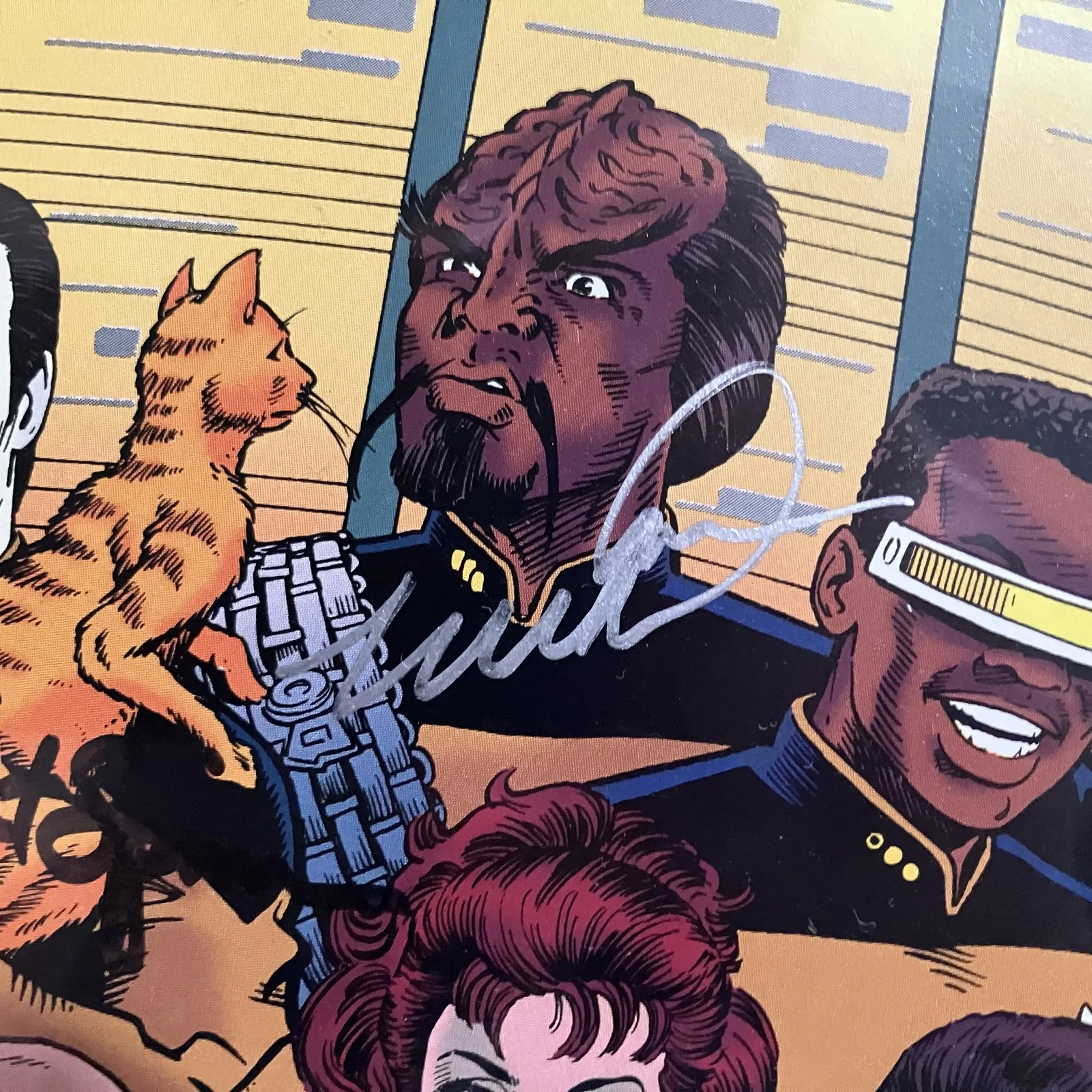 Stewart, Frakes, Dorn, McFadden, Sirtis, Spiner — Autographed Comic - ST:TNG #76 (Oct 1995) - 6 signatures!, image 5
