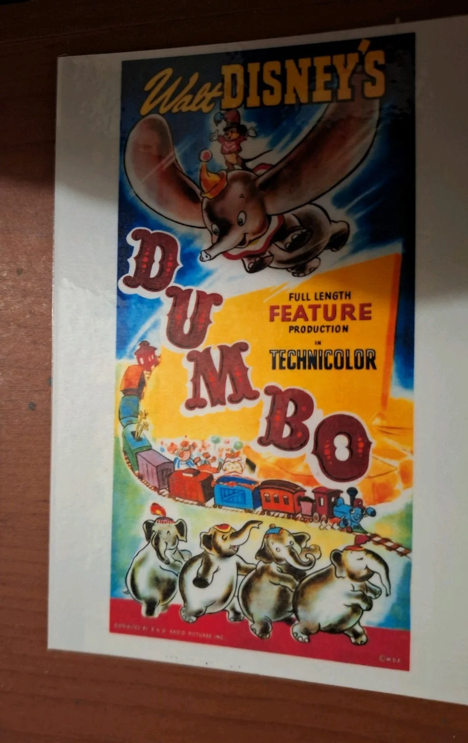 Classic Style Disney "Dumbo" 1941 Fine Art Premium Reproduction Postcard, изображение 3
