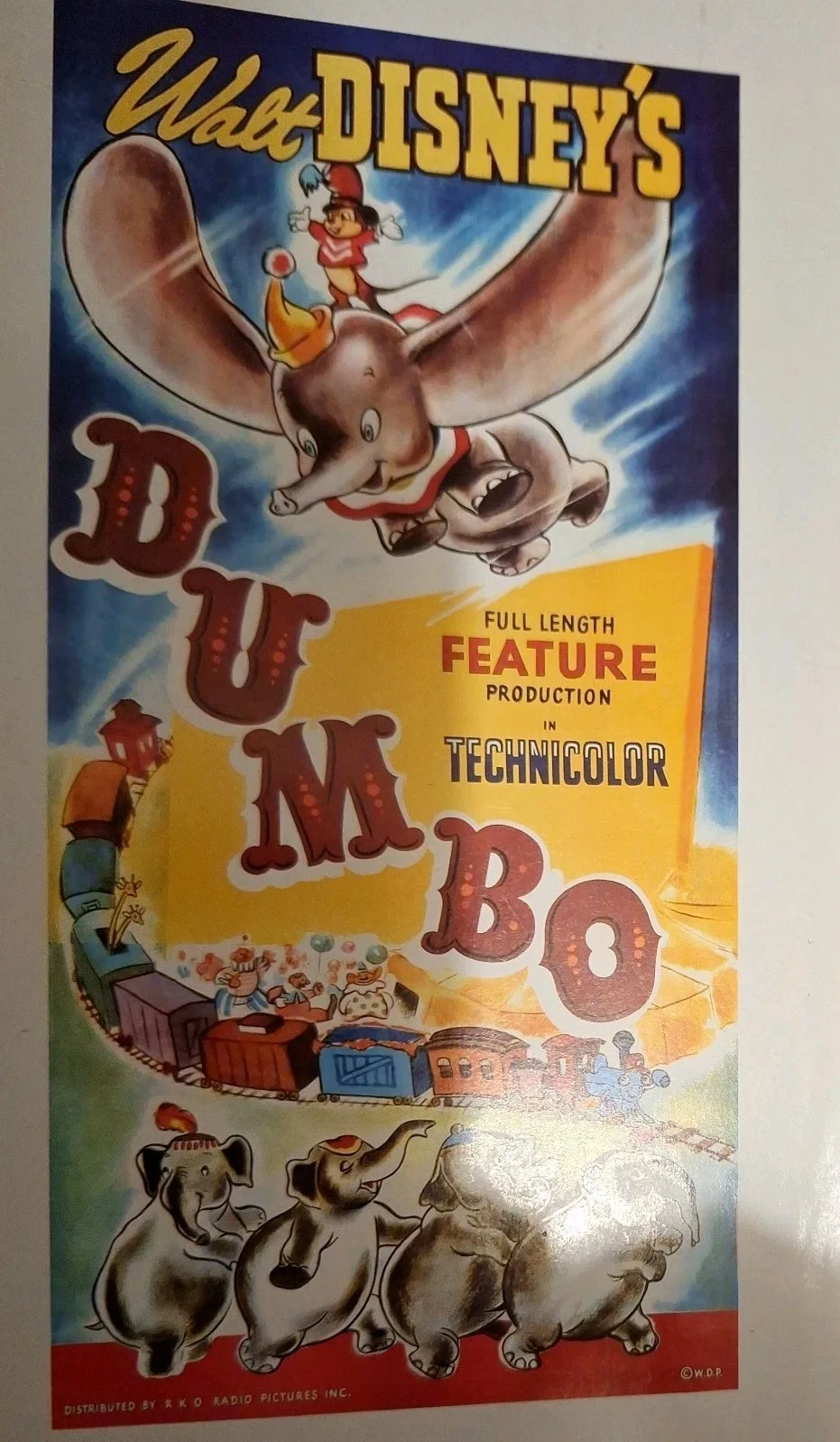 Classic Style Disney "Dumbo" 1941 Fine Art Premium Reproduction Postcard, изображение 4
