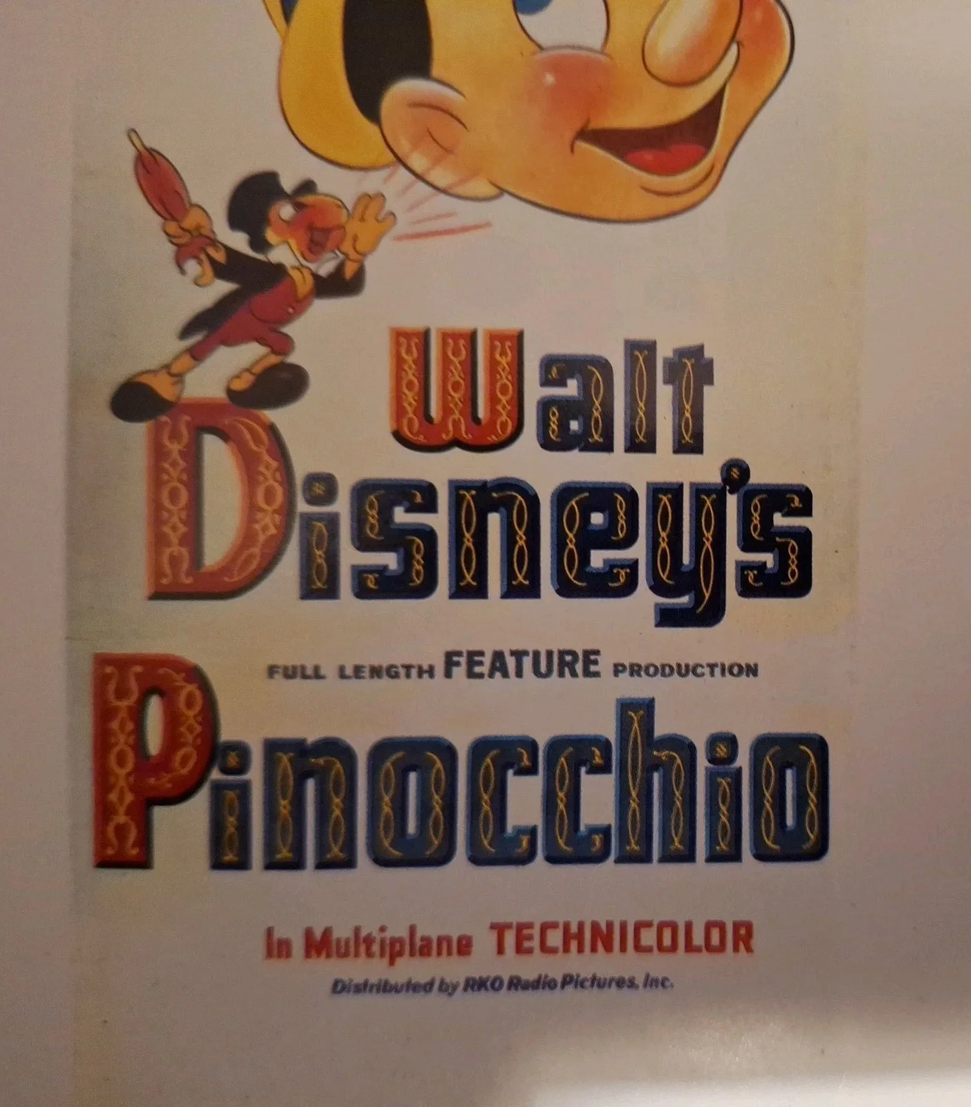 Disney Classic Style "Pinocchio" 1940 Premium Reproduction Fine Art Postcard, изображение 4