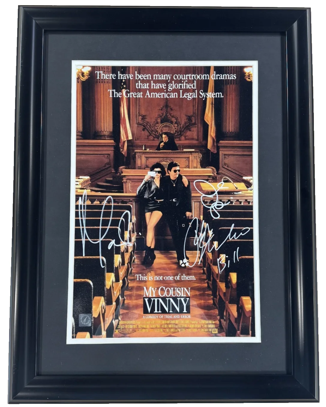 Ralph Macchio, Marissa Tomei, Joe Pesci — My Cousin Vinny Cast Signed Framed 12x17 Poster Pesci Tomei Macchio Auto ASI COA