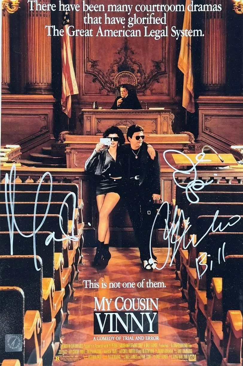 Ralph Macchio, Marissa Tomei, Joe Pesci — My Cousin Vinny Cast Signed Framed 12x17 Poster Pesci Tomei Macchio Auto ASI COA, изображение 2