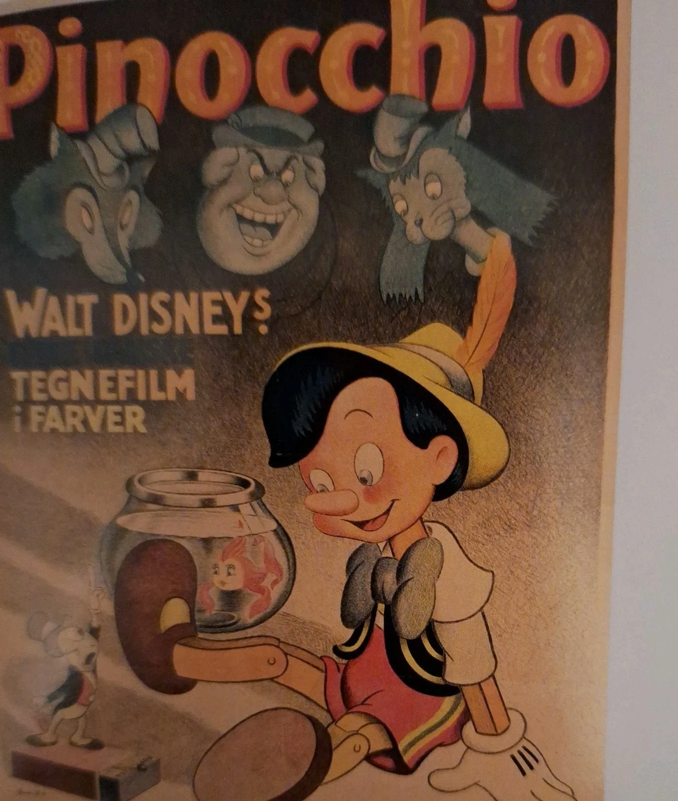 Disney Classic Style "Pinocchio" 1940 Premium Reproduction Fine Art Postcard, изображение 3