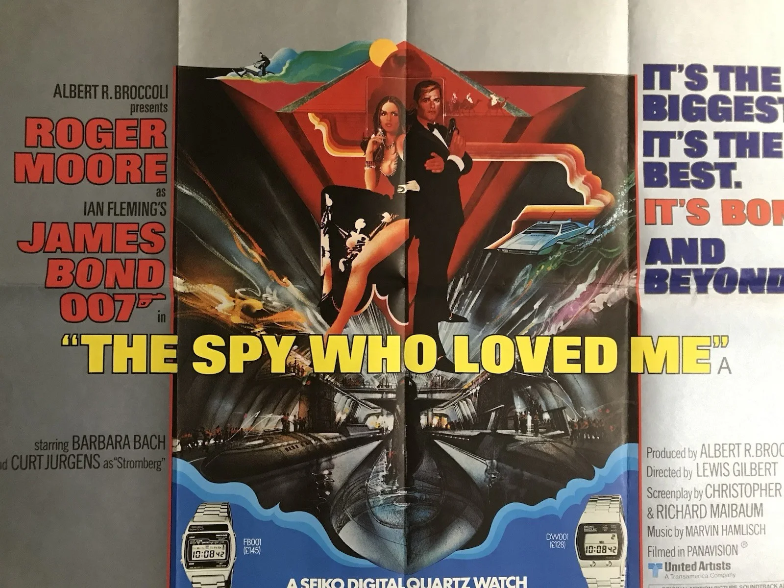 The Spy Who Loved Me 1977 British Quad Bond Poster Seiko Watch Bob Peak, изображение 3