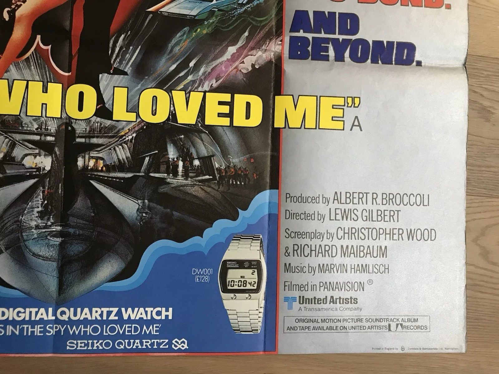 The Spy Who Loved Me 1977 British Quad Bond Poster Seiko Watch Bob Peak, изображение 4