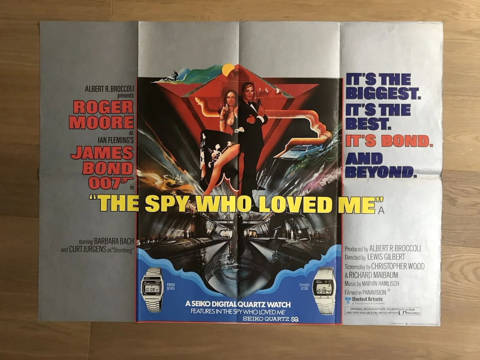 The Spy Who Loved Me 1977 British Quad Bond Poster Seiko Watch Bob Peak, изображение 5