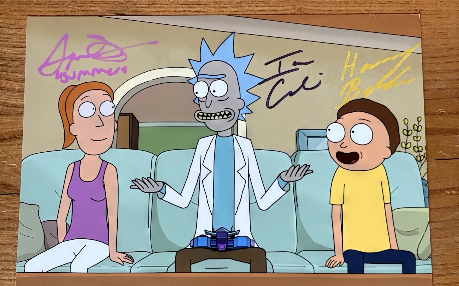Rick and Morty 8x10 Color Shot Signed by I Cardoni, S Grammar, H Belden W/COA, изображение 2