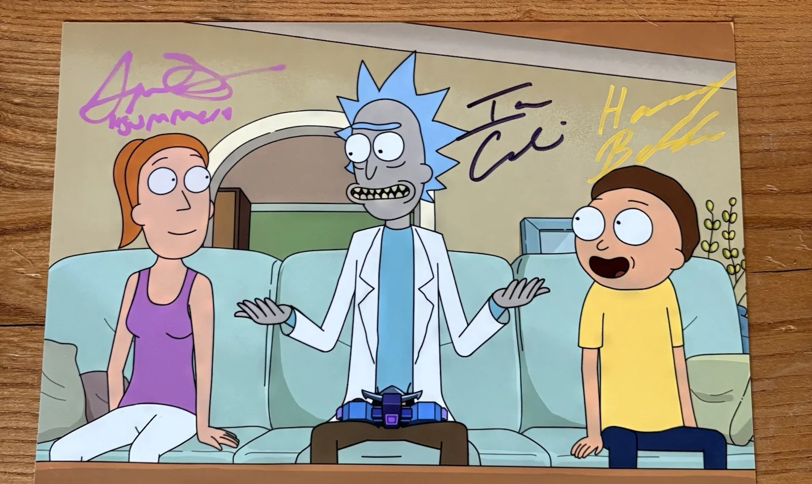 Rick and Morty 8x10 Color Shot Signed by I Cardoni, S Grammar, H Belden W/COA, изображение 4