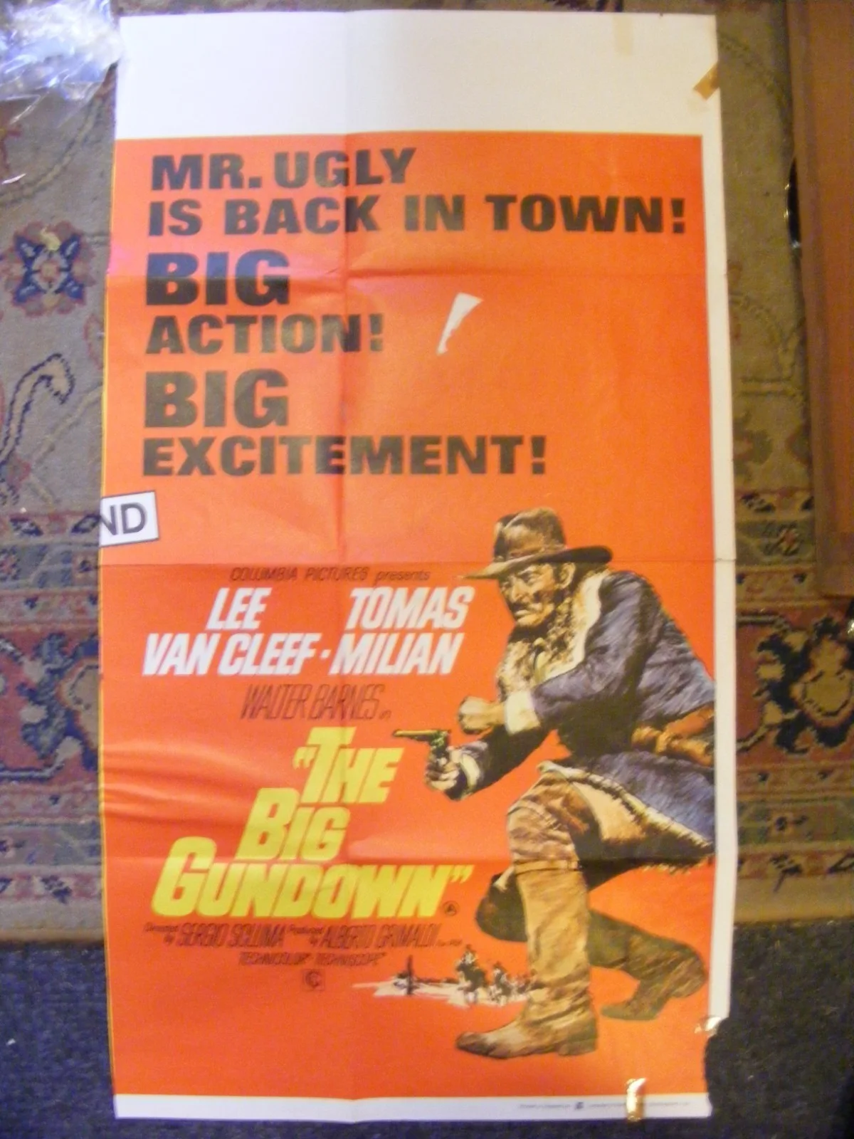 vintage original film poster for spaghetti western the big gundown,lee van cleef, изображение 2