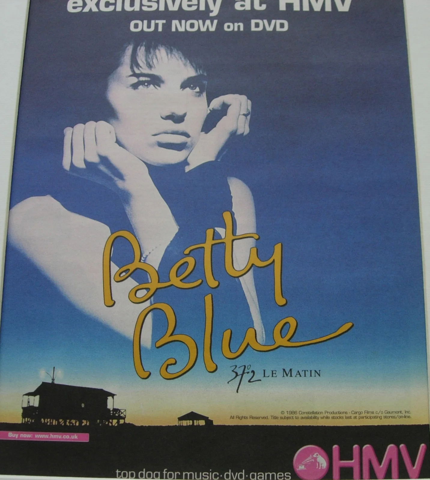 BETTY BLUE+FILM+MOVIE+POSTER+AD+FRAMED RARE ORIGINAL 2004+EXPRESS WORLD SHIP, изображение 2