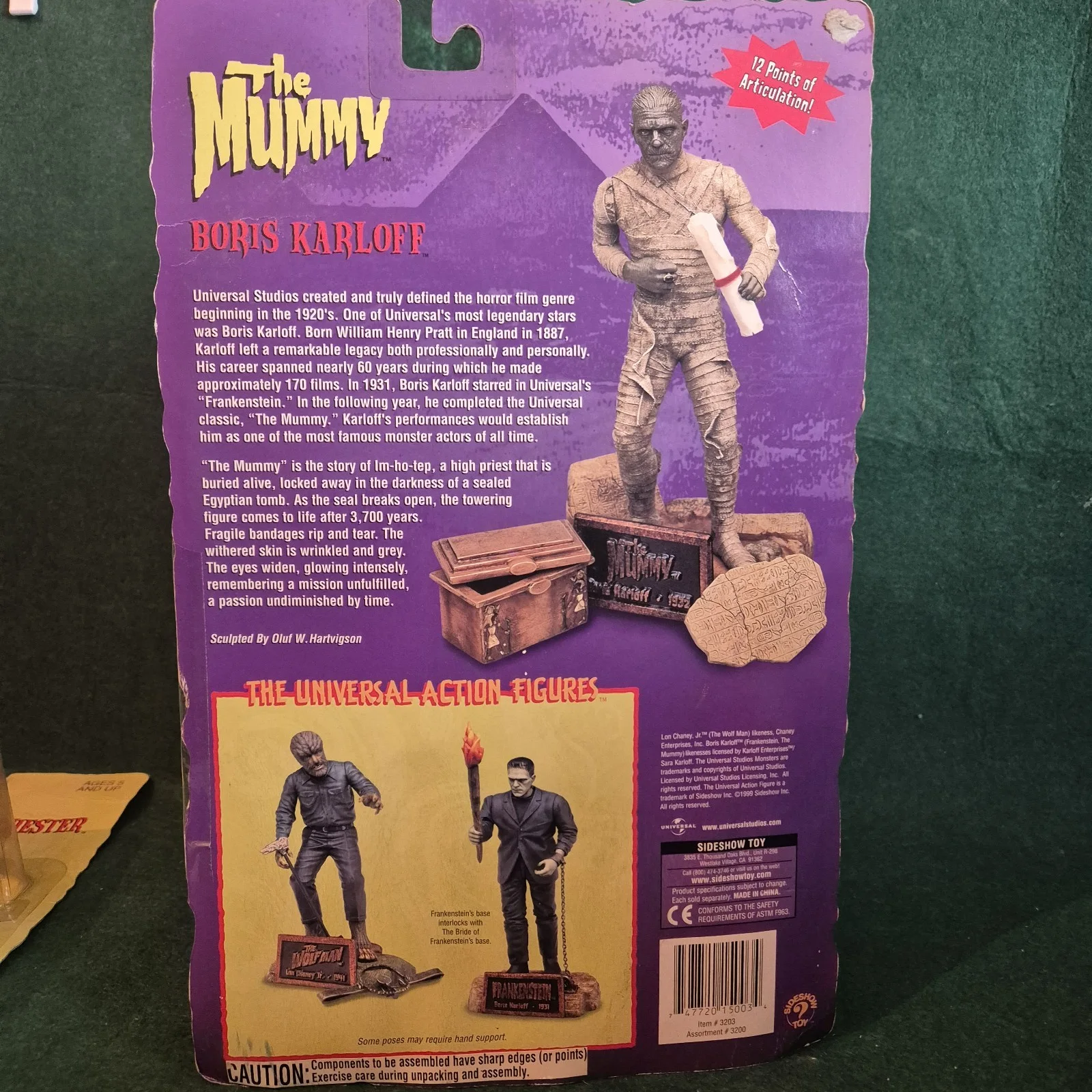 Sideshow Universal Monsters The Mummy Boris Karloff Figure Carded, image 4