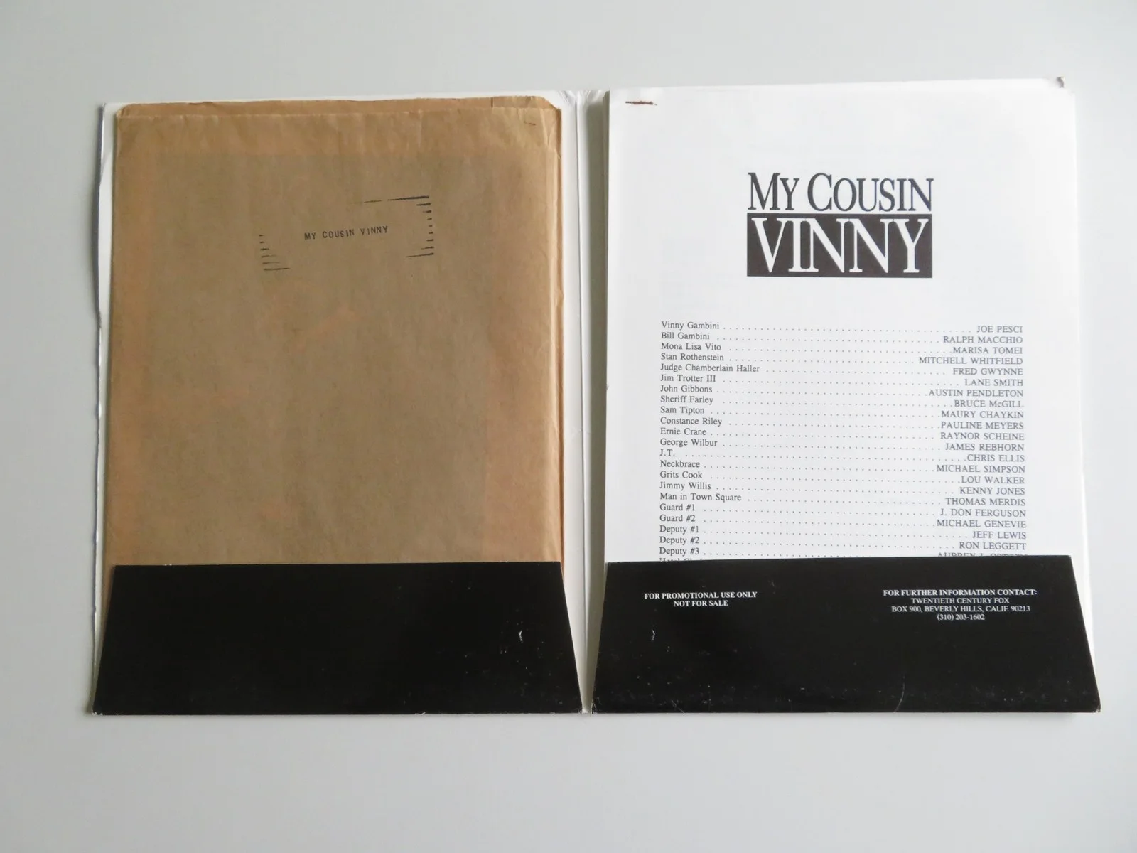 MY COUSIN VINNY PRESS KIT 1992 JOE PESCI MARISA TOMEI RALPH MACCHIO, image 2