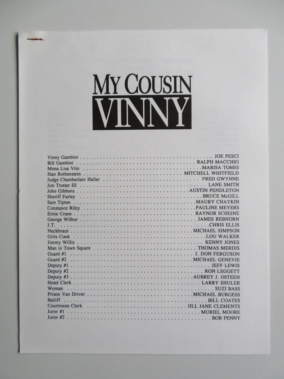 MY COUSIN VINNY PRESS KIT 1992 JOE PESCI MARISA TOMEI RALPH MACCHIO, image 5