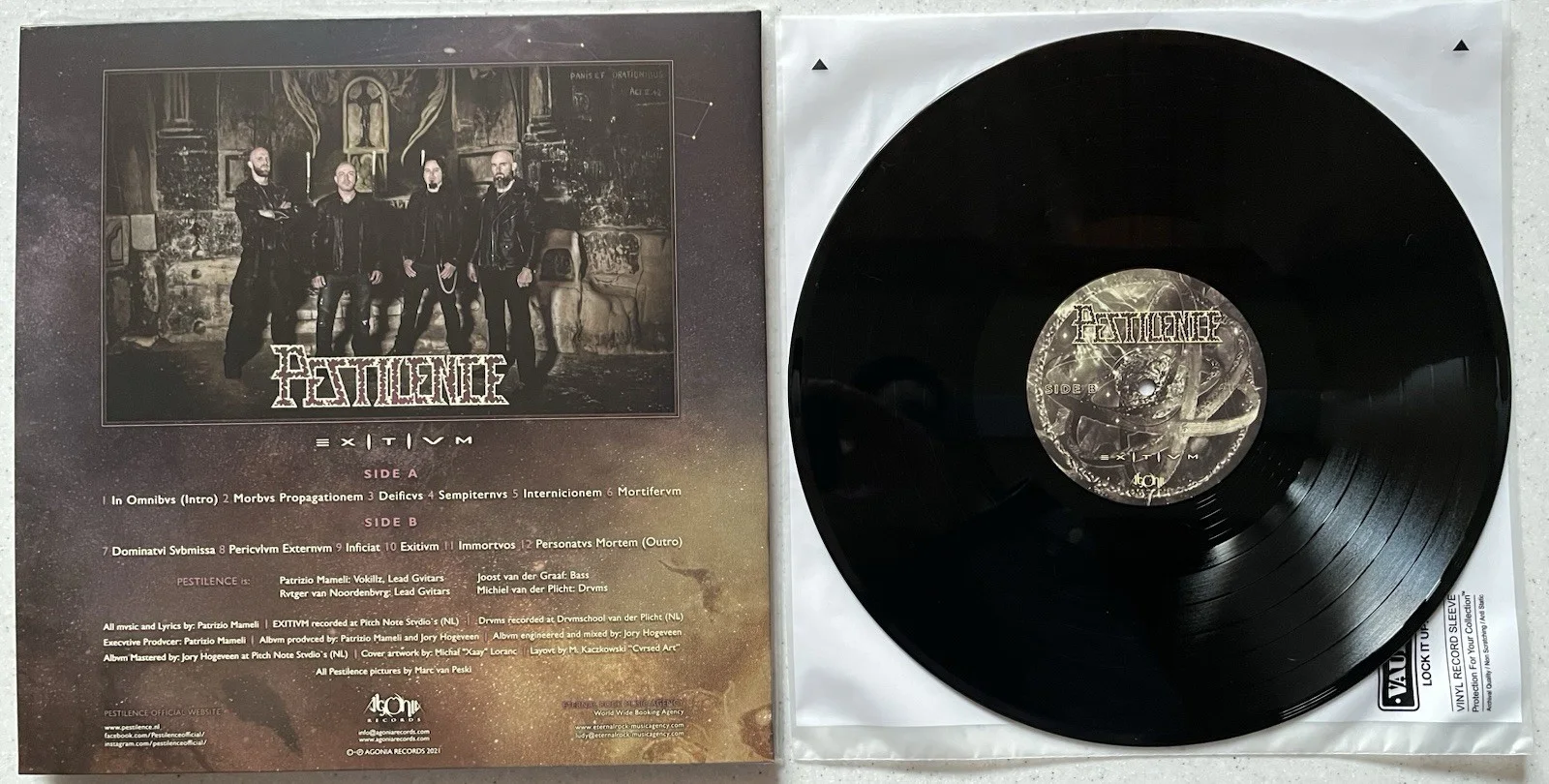 Pestilence Exitivm Full Band Signed Autographed Gatefold Vinyl LP Mint Condition, image 2