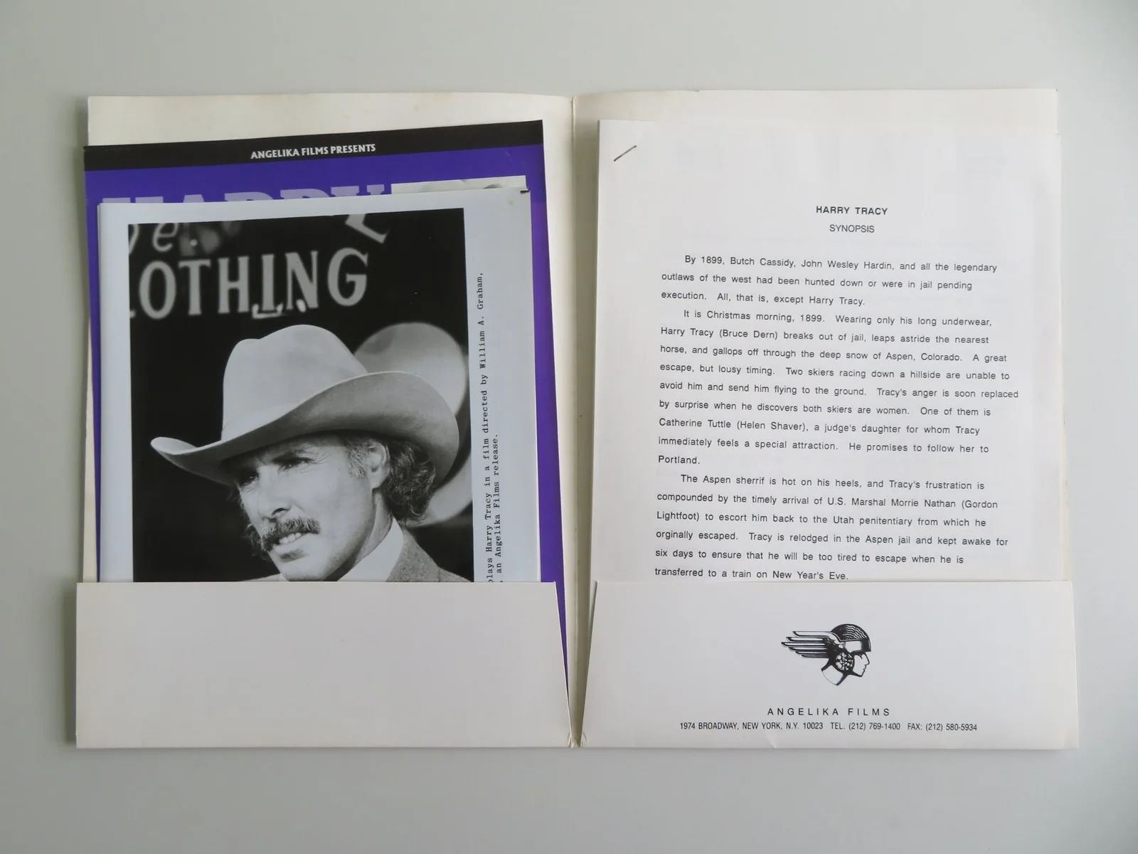 HARRY TRACY: THE LAST OF A WILD BUNCH PRESS KIT 1982 BRUCE DERN HELEN SHAVER, изображение 3