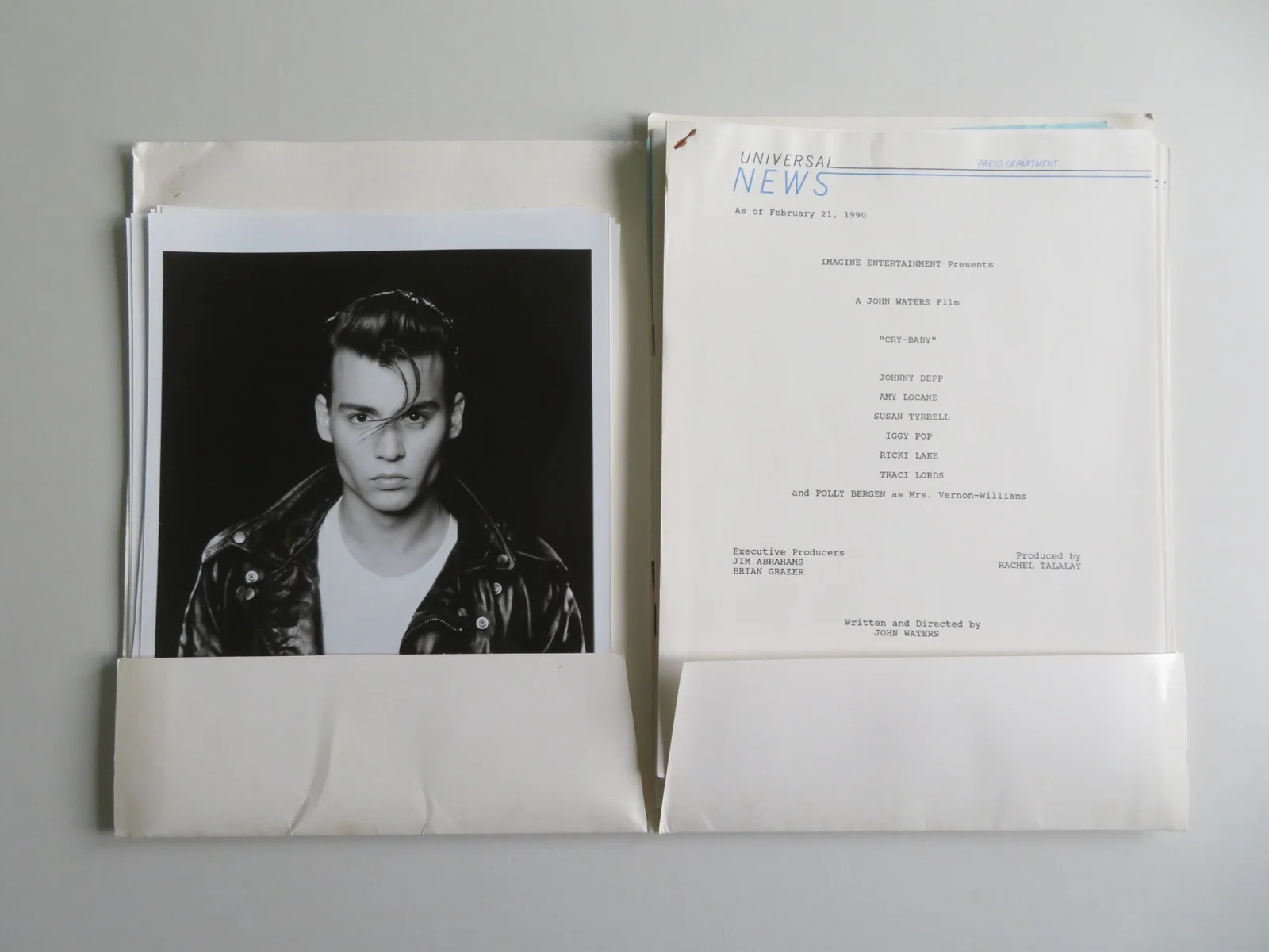 CRY-BABY PRESS KIT 1990 JOHNNY DEPP IGGY POP RICKI LAKE WILLEM DAFOE, изображение 2