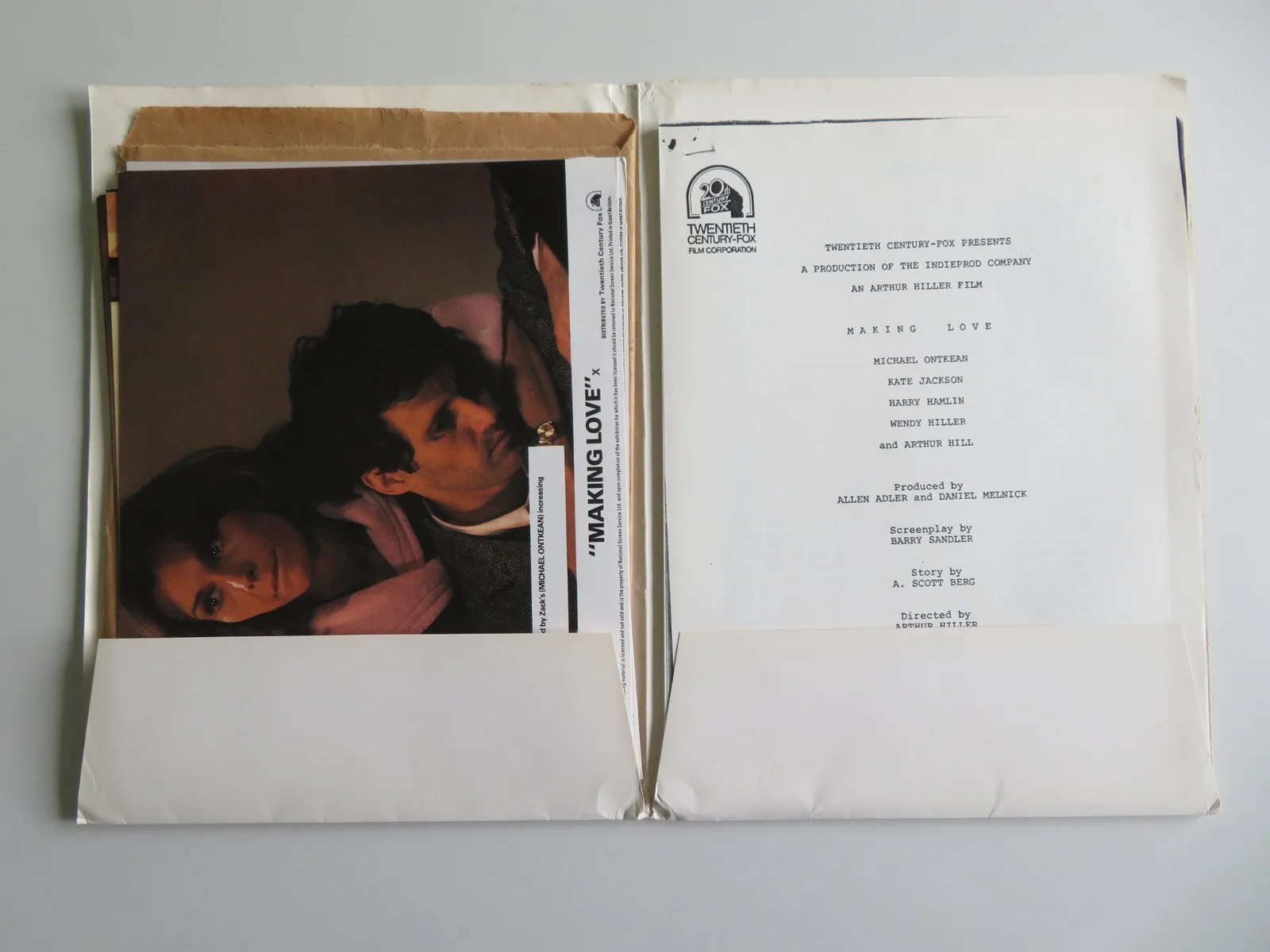 MAKING LOVE PRESS KIT 1982 MICHAEL ONTKEAN KATE JACKSON, image 2