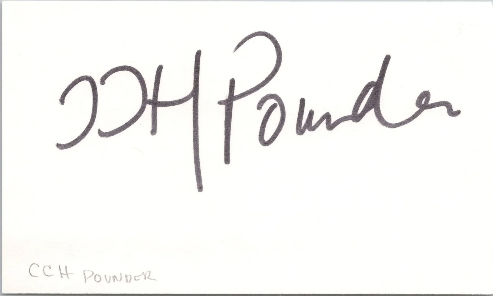 CCH Pounder — CCH Pounder Signed 3x5 Index Card Avatar Autographed
