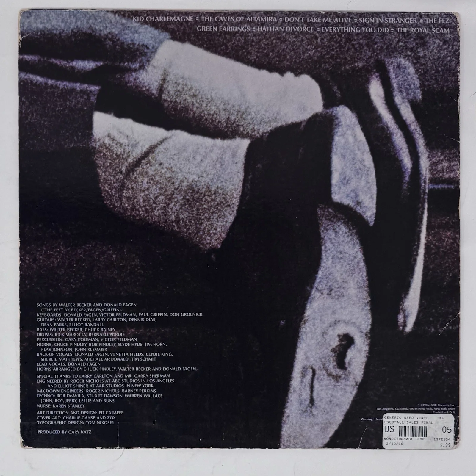 Donald Fagen Steely Dan Signed Autograph The Royal Scam Vinyl Record Album ACOA, изображение 3