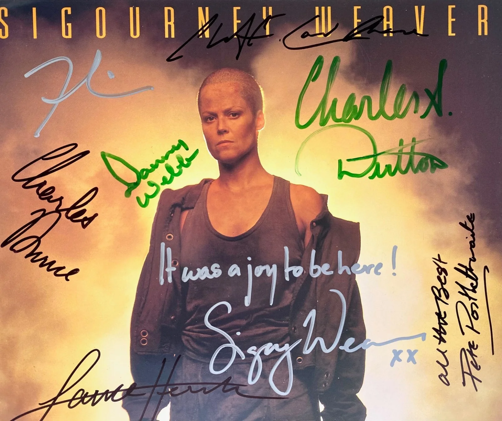 Cast — 1992 Aliens 3 Film Cast Signed X13 Sigourney Weaver David Fincher Charles Dance, изображение 2
