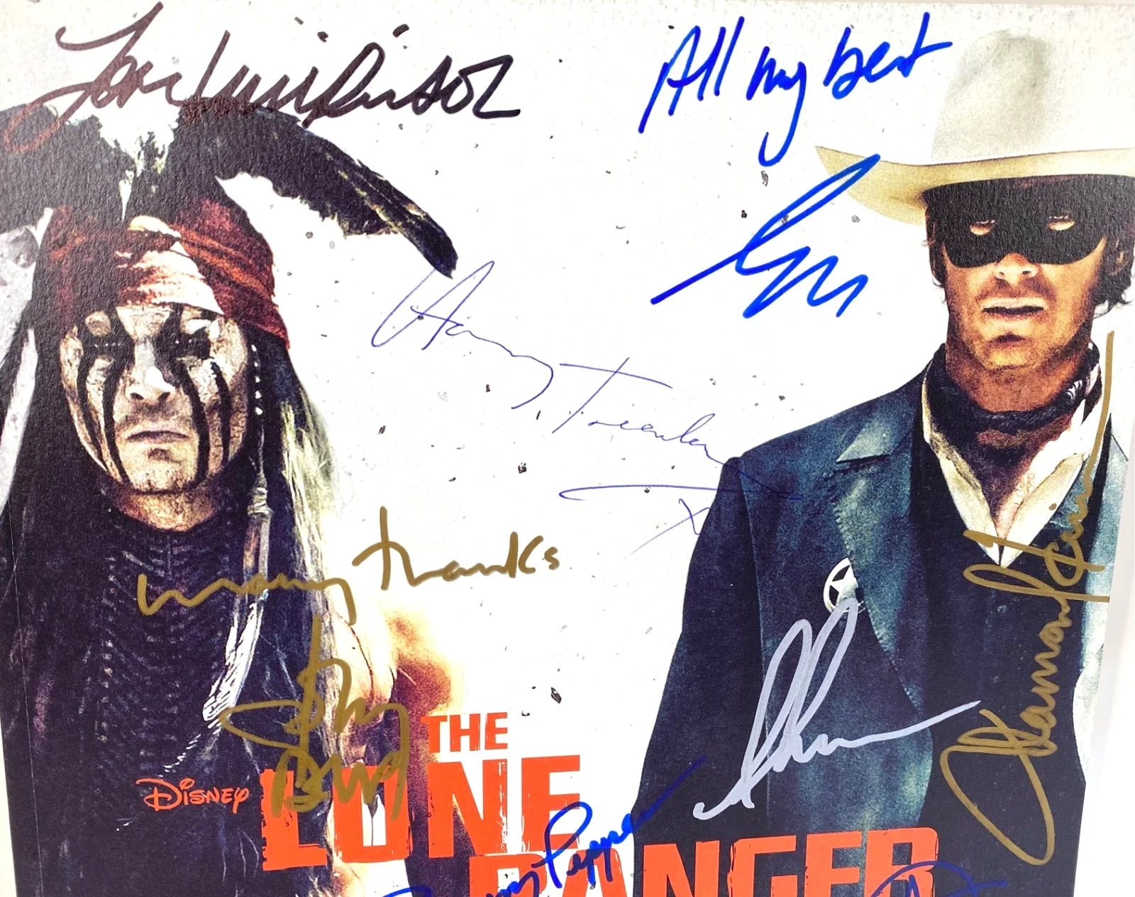 Cast — 2013 The Lone Ranger Film Cast Signed By 11 Johnny Depp Armie Hammer Ruth Wilson, изображение 2