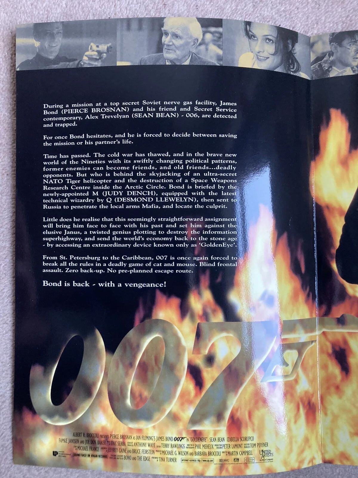 JAMES BOND GOLDENEYE RARE 1995 BRITISH 4 PAGE ADVANCE SCREENING CARD, изображение 4