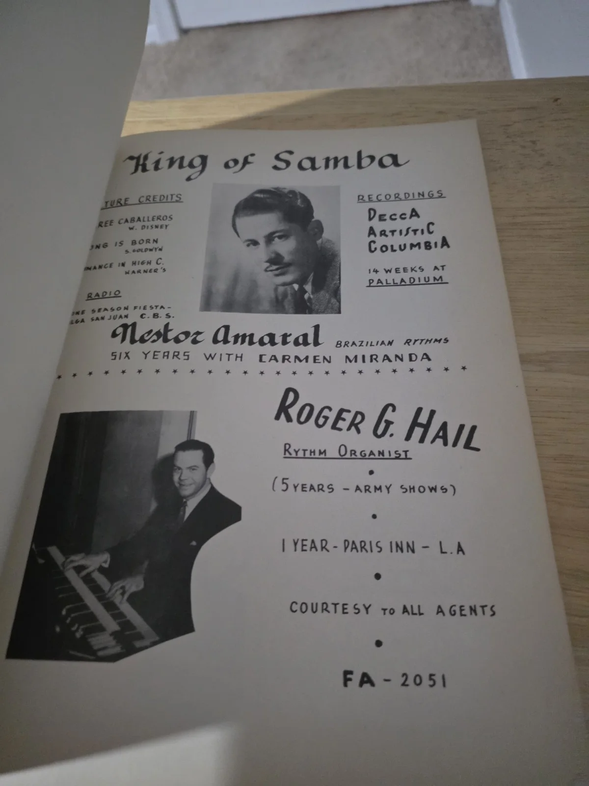 : Rare 1948 Standard Entertainers Directory Vol 1 Signed Lou Quinn Hollywood..., изображение 3