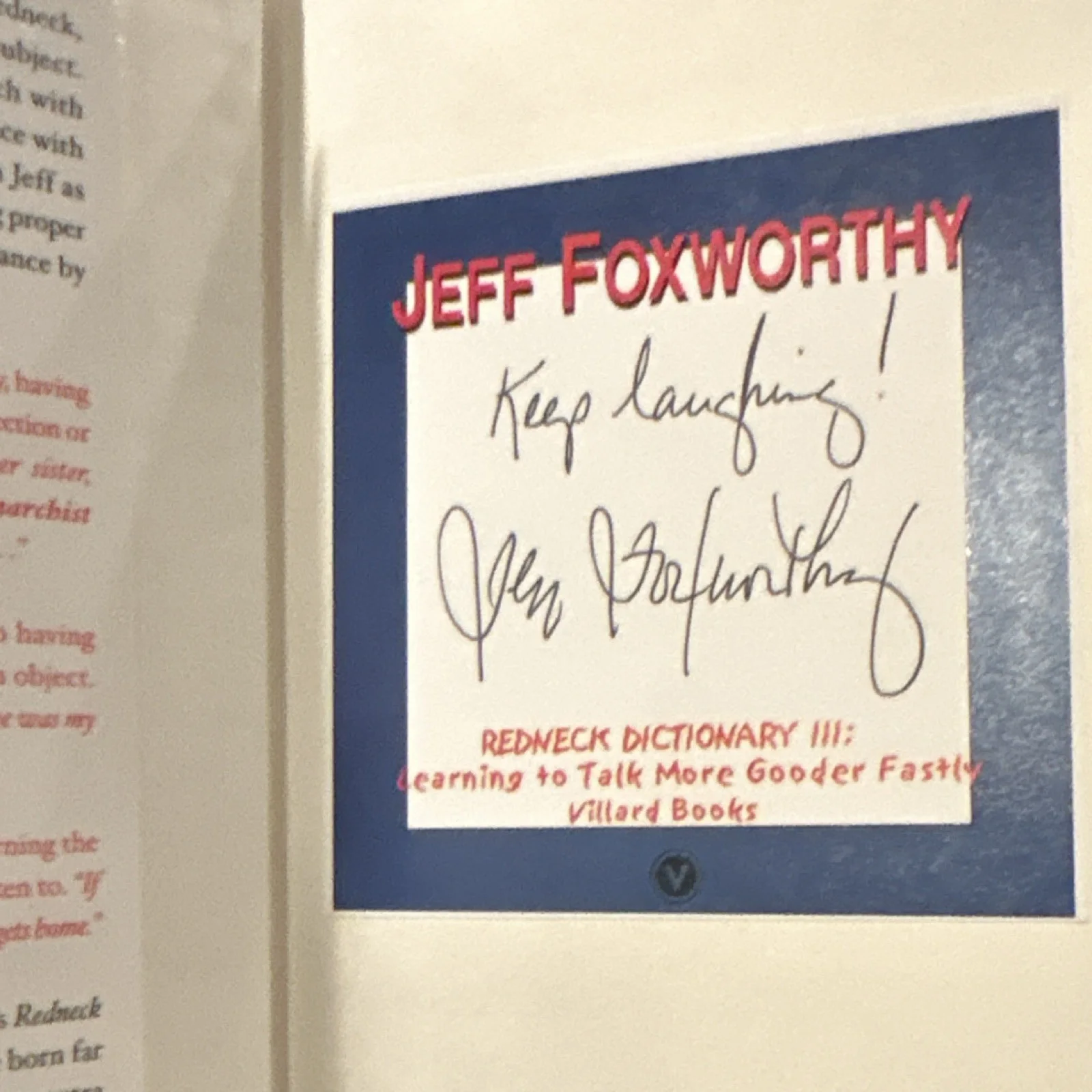 Jeff Foxworthy — Jeff Foxworthy Redneck Dictionary III (First Edition Autographed Book), image 3