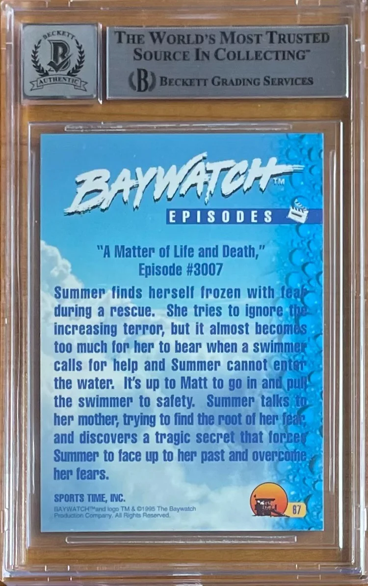 NICOLE EGGERT — NICOLE EGGERT SIGNED SUMMER 1995 SPORTS TIME BAYWATCH #67 BAS BGS 10 AUTOGRAPH, изображение 2