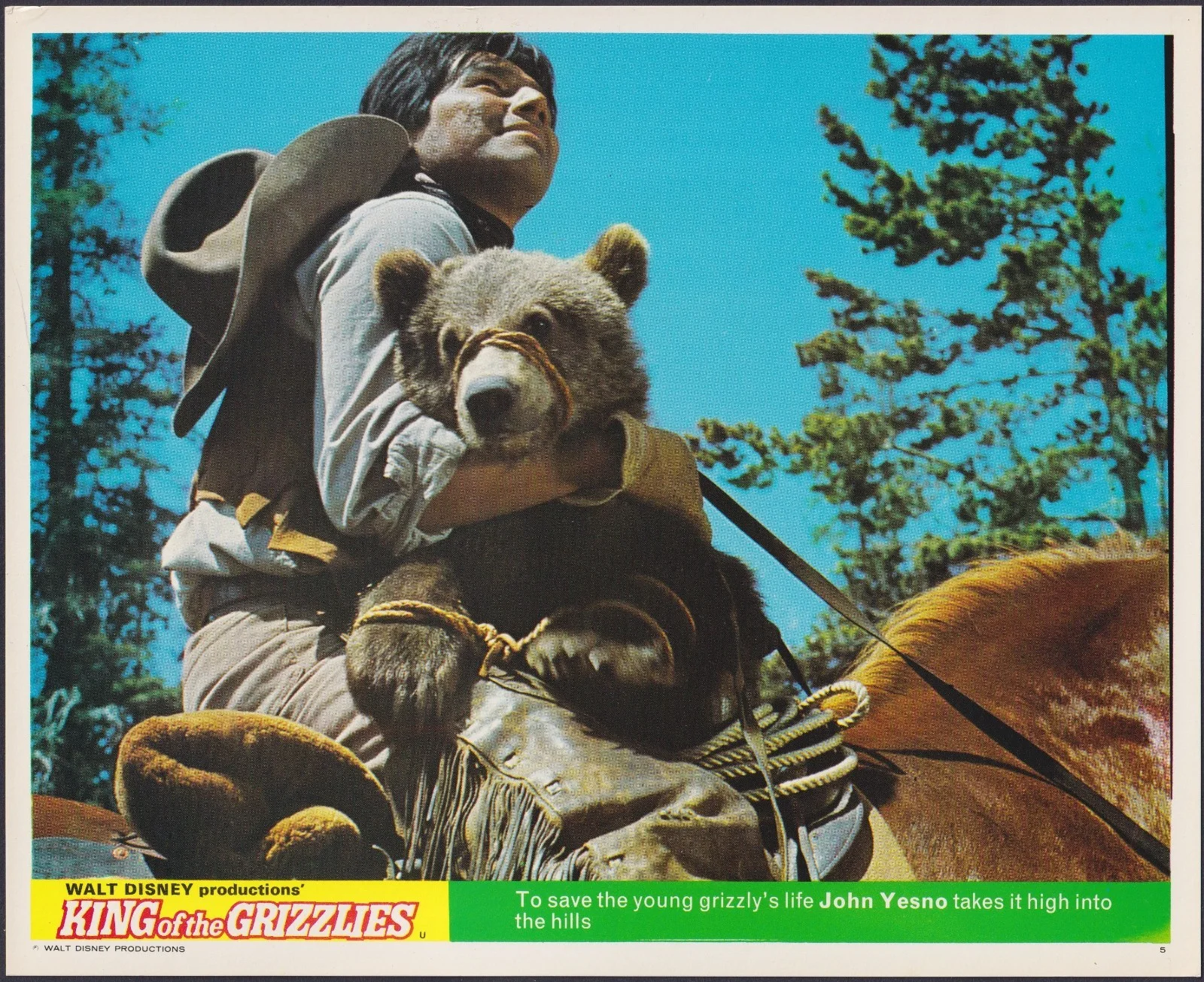 King of the Grizzlies 8x ORIGINAL UK FOH Lobby Cards Walt Disney 1970, изображение 3