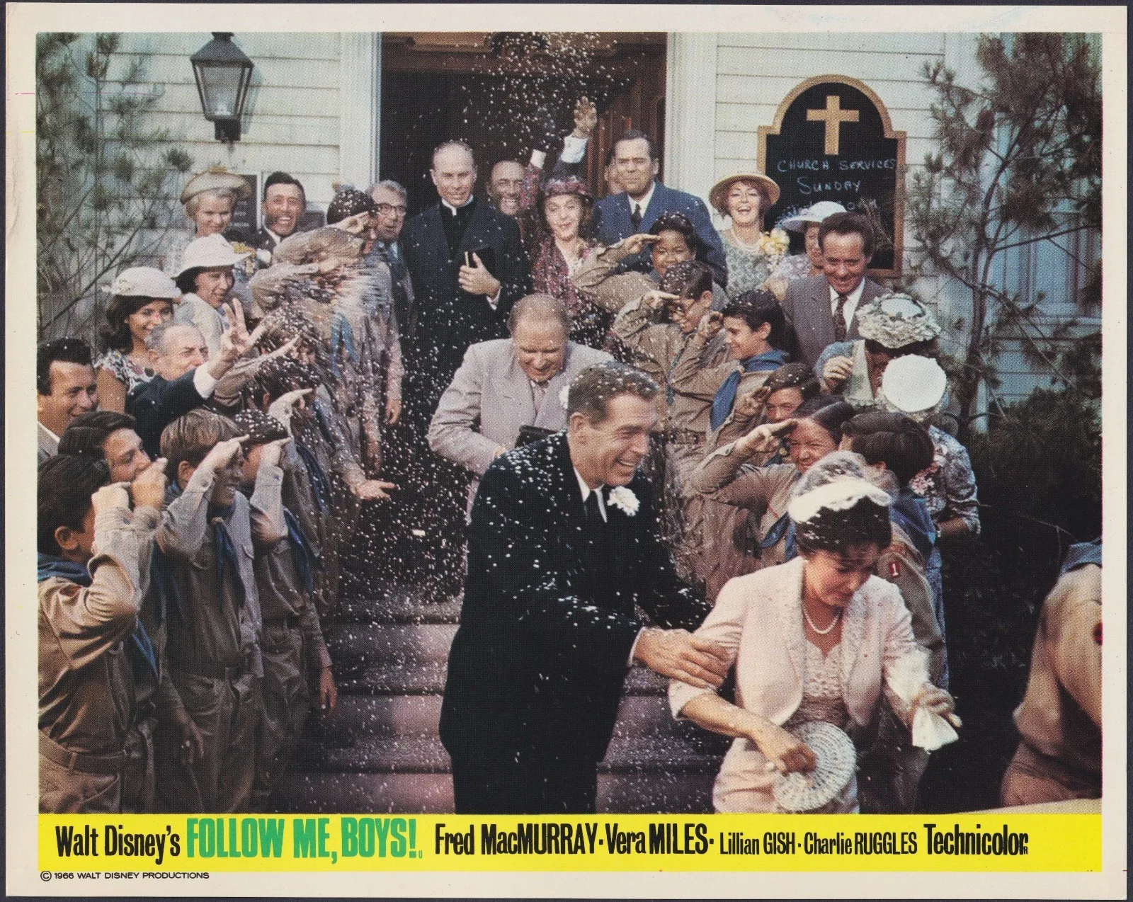 Follow Me Boys 8x ORIGINAL UK FOH Lobby Cards Walt Disney Fred MacMurray 1966, изображение 2