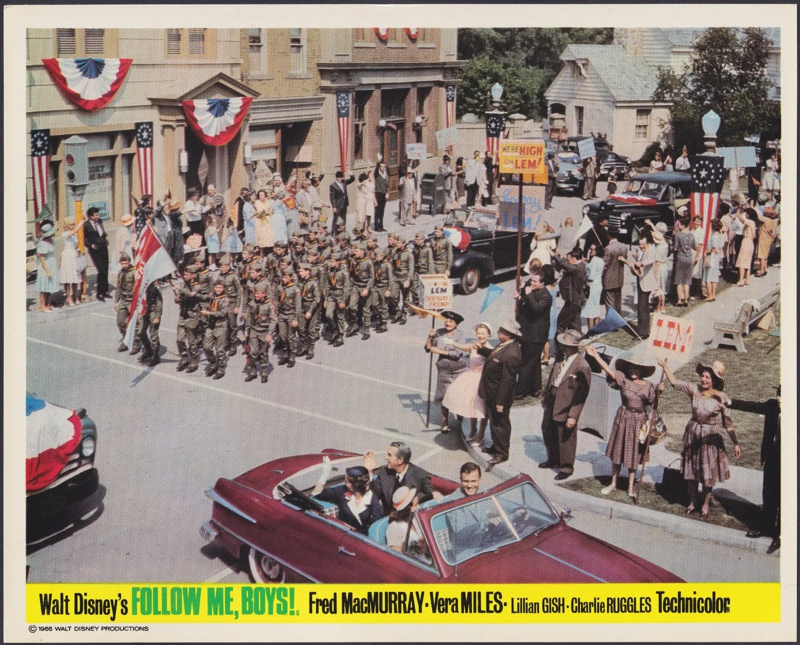 Follow Me Boys 8x ORIGINAL UK FOH Lobby Cards Walt Disney Fred MacMurray 1966, изображение 4