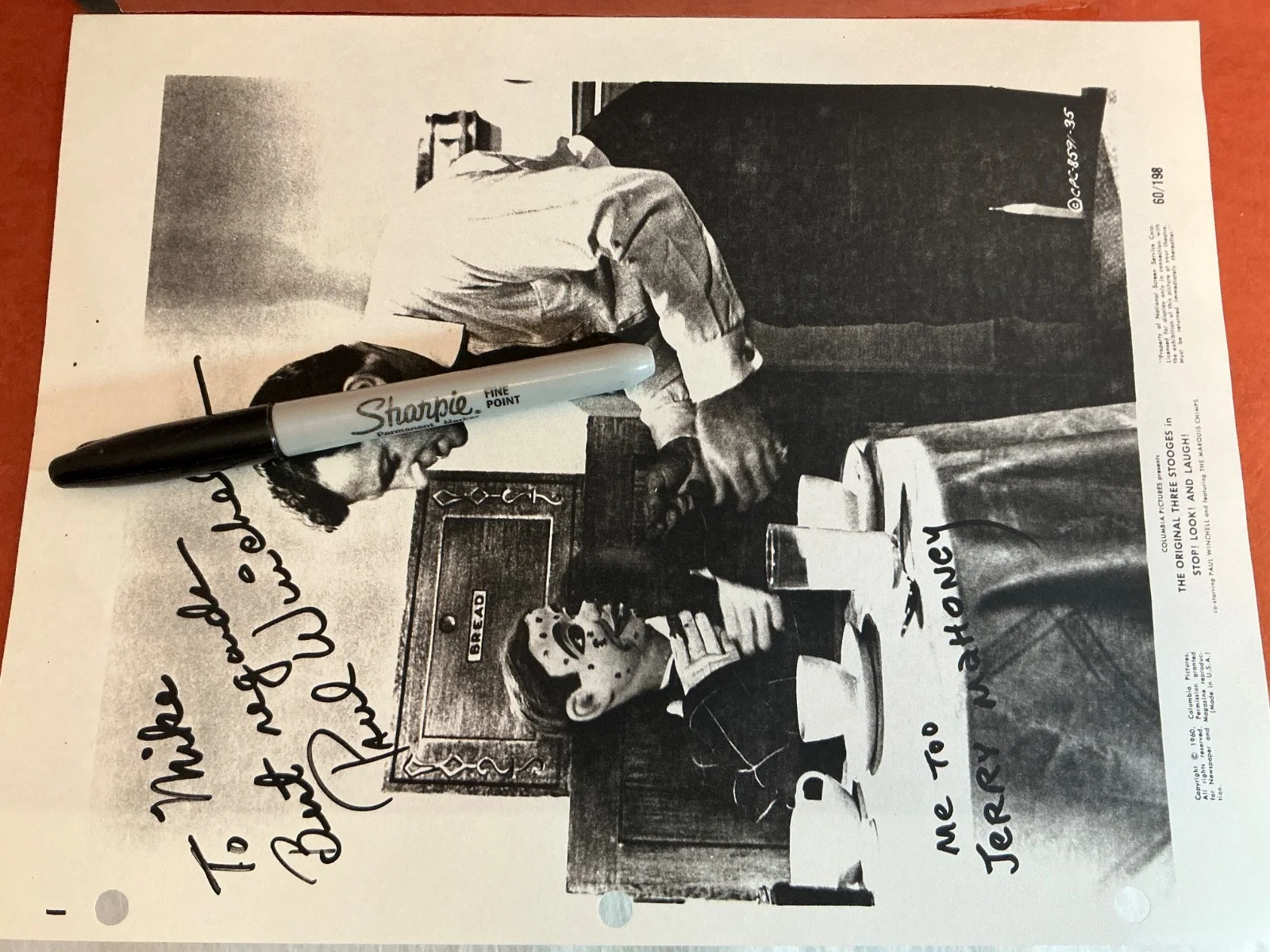Ventriloquist Paul Winchell Signed AUTOGRAPHED COPY Copy, image 2