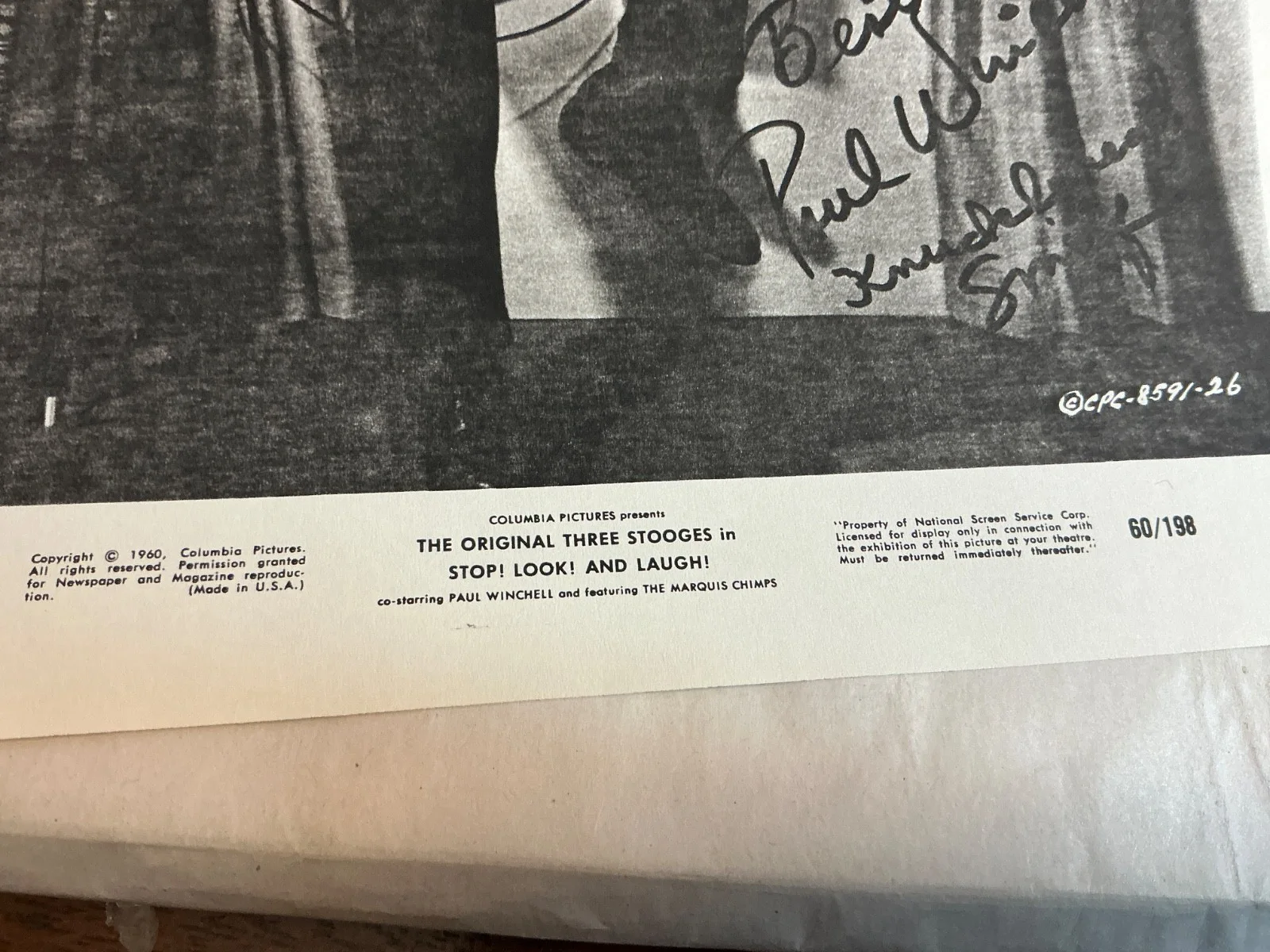 Ventriloquist Paul Winchell Signed AUTOGRAPHED COPY, image 3