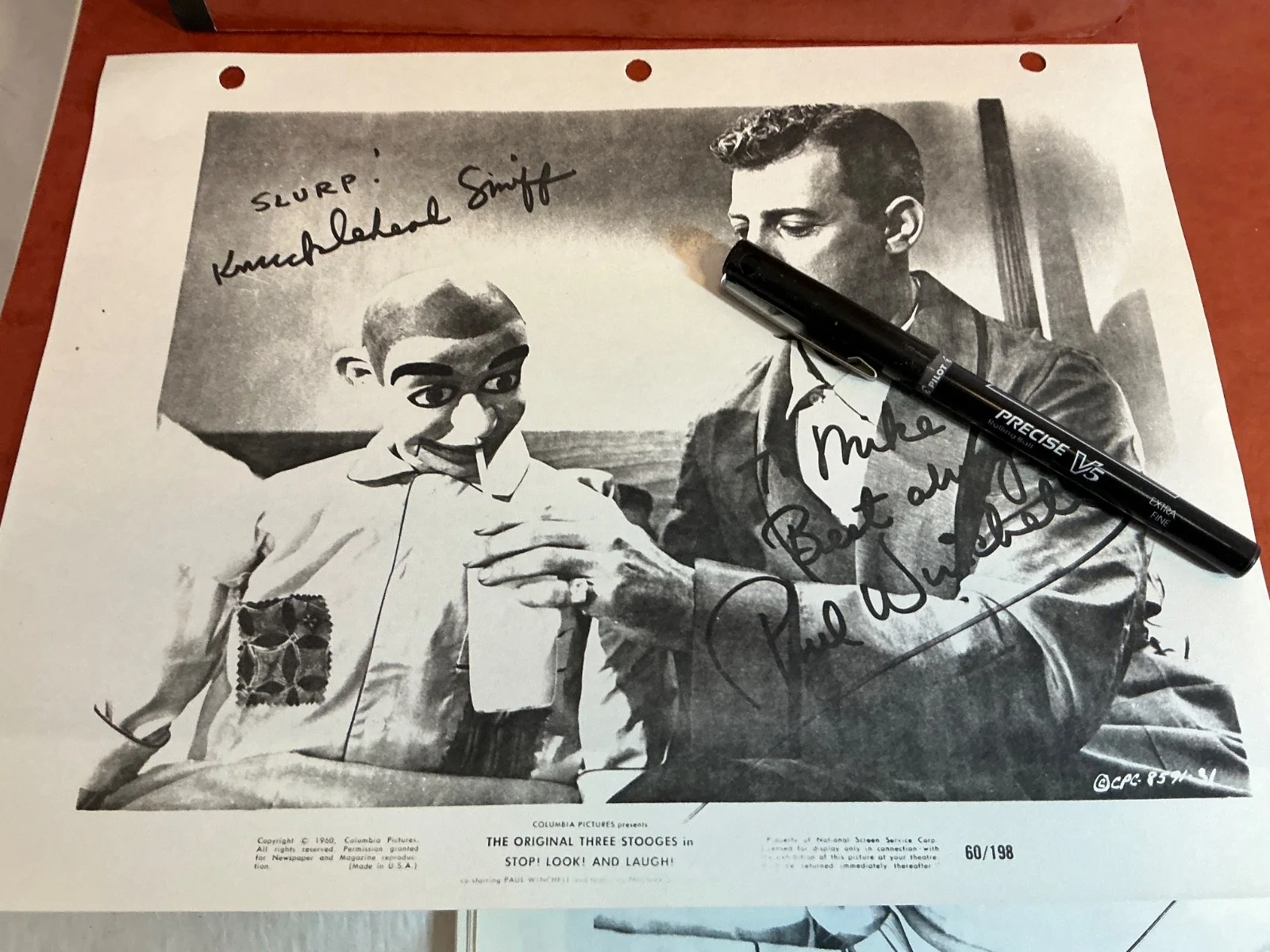 Ventriloquist Paul Winchell Signed AUTOGRAPHED COPY, изображение 2